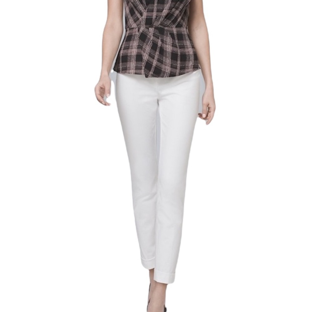 White House Black Market White Slim Crops